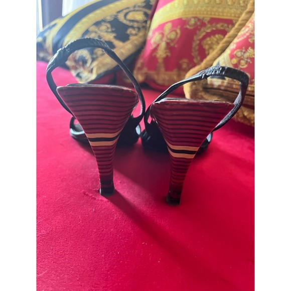 Gucci Vintage Black Barely There Heels Sandals 35C 35 5 5.5 6 - Picture 4 of 7